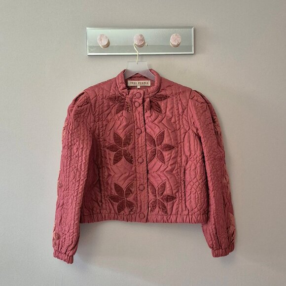 NWT Free People Quinn quilted red jacket in Marsala Red, S - Picture 15 of 16